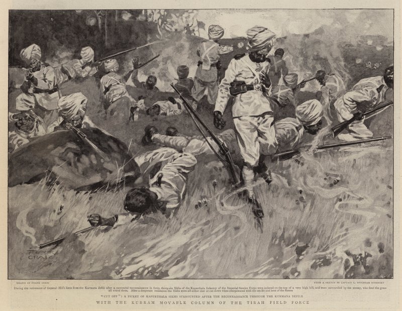 Med Kurram Movable Column fra Tirah Field Force av Frank Craig
