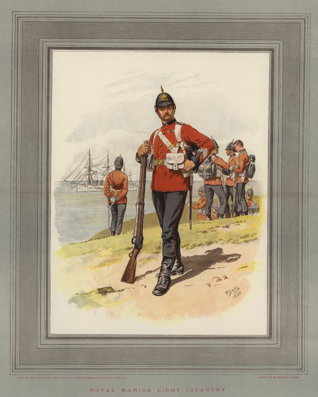 Royal Marine Light Infantry (chromolitho) av Frank Dadd