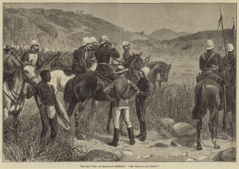 Zulu-krigen, på jakt etter Cetewayo, er de zuluene der av Frank Dadd