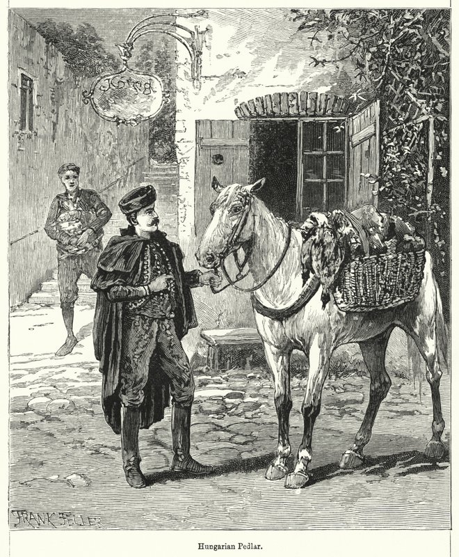 Ungarsk pedlar (gravering) av Frank (after) Feller