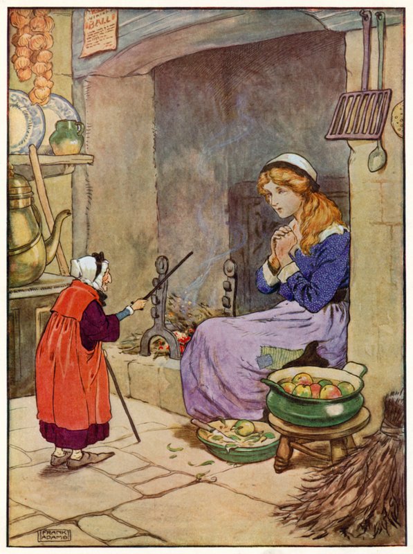 Askepott (farge litho) av Frank Adams