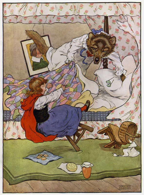 Rødhette (farge litho) av Frank Adams