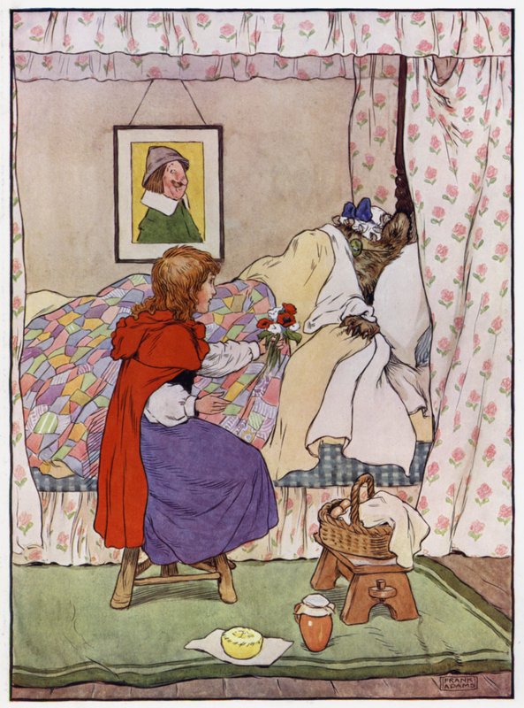 Rødhette (farge litho) av Frank Adams
