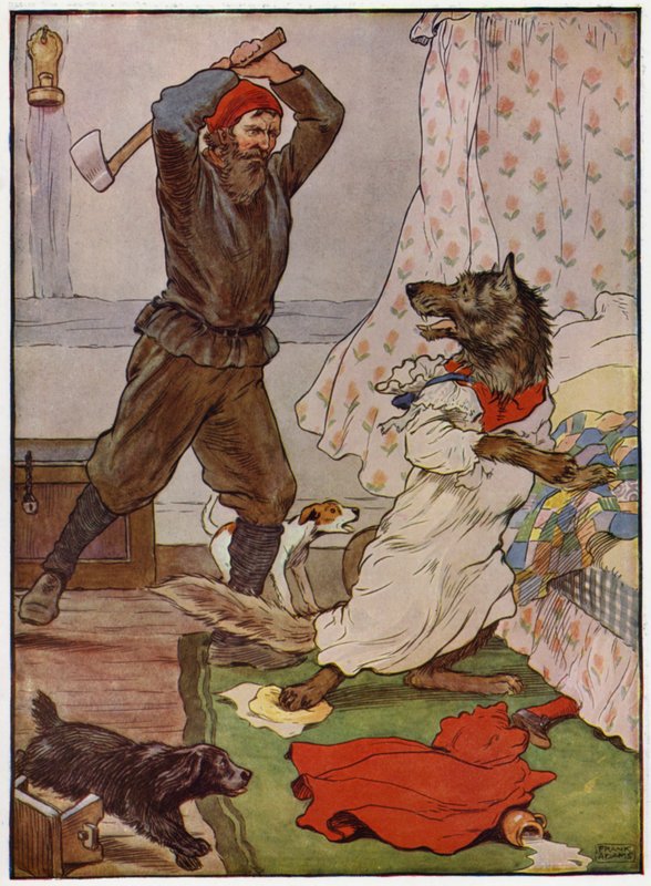 Rødhette (farge litho) av Frank Adams