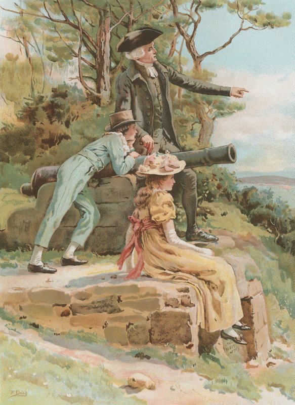 Den gamle slagmarken (chromolitho) av Frank Dadd
