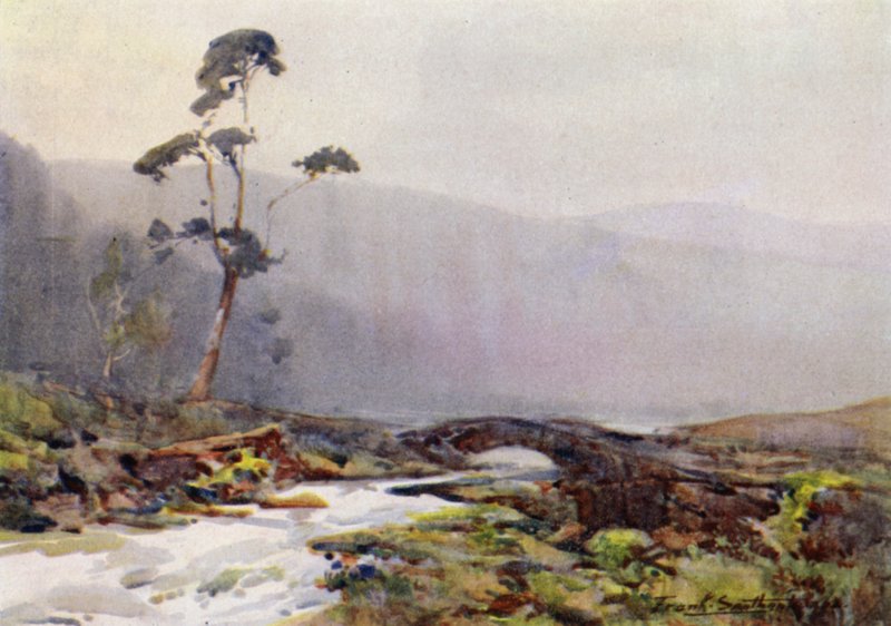 A Moorland Stream (farge litho) av Frank Southgate