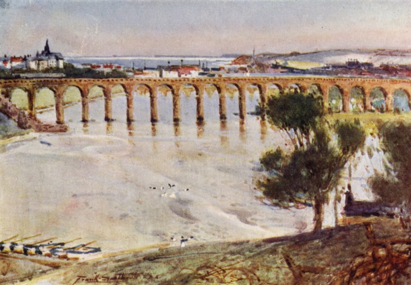 Berwick-on-Tweed (farge litho) av Frank Southgate