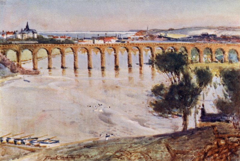 Berwick-on-Tweed (farge litho) av Frank Southgate