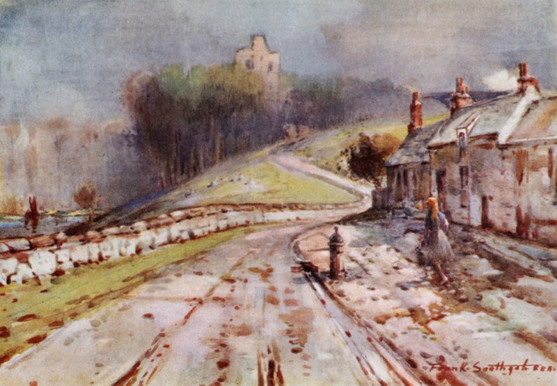 Norham Castle (farge litho) av Frank Southgate