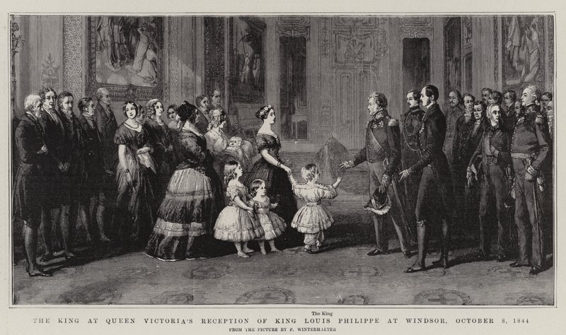 Kongen ved dronning Victorias mottakelse av kong Louis Philippe i Windsor, 8. oktober 1844 av Franz Xaver Winterhalter