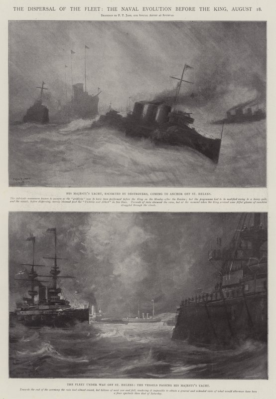 The Dispersal of the Fleet, the Naval Evolution before the King, 18. august av Fred T. Jane