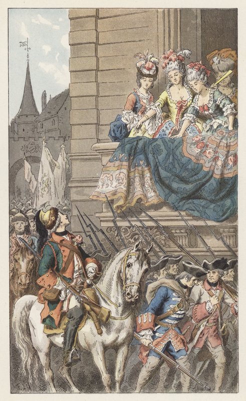 Joli drage (farge litho) av Frederic Theodore (after) Lix