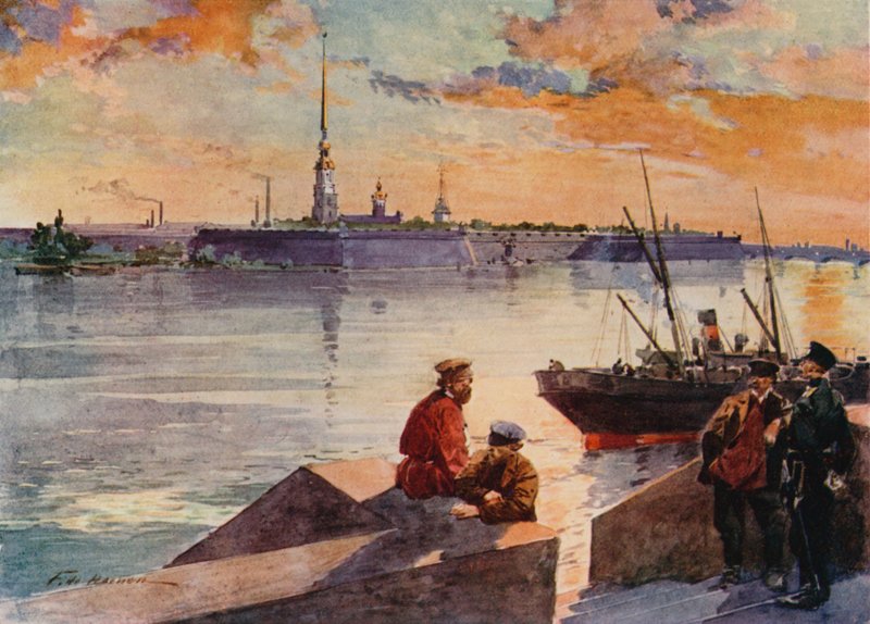 The Palace Quay of the Neva av Frederic de Haenen