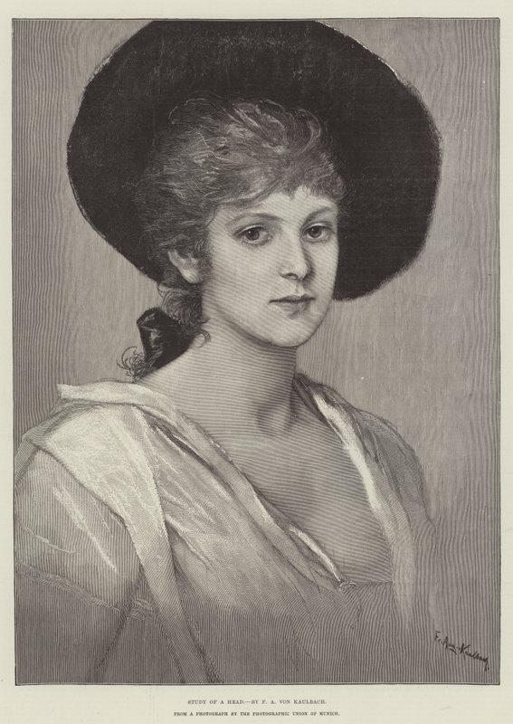 Studie av et hode av Frederich August Kaulbach