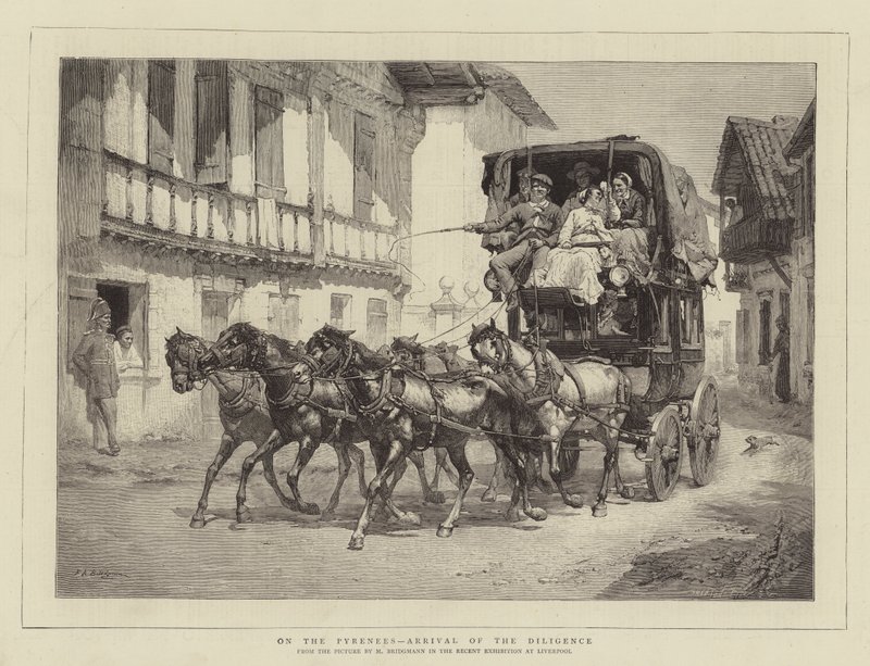 På Pyreneene, flidens ankomst av Frederick Arthur Bridgman