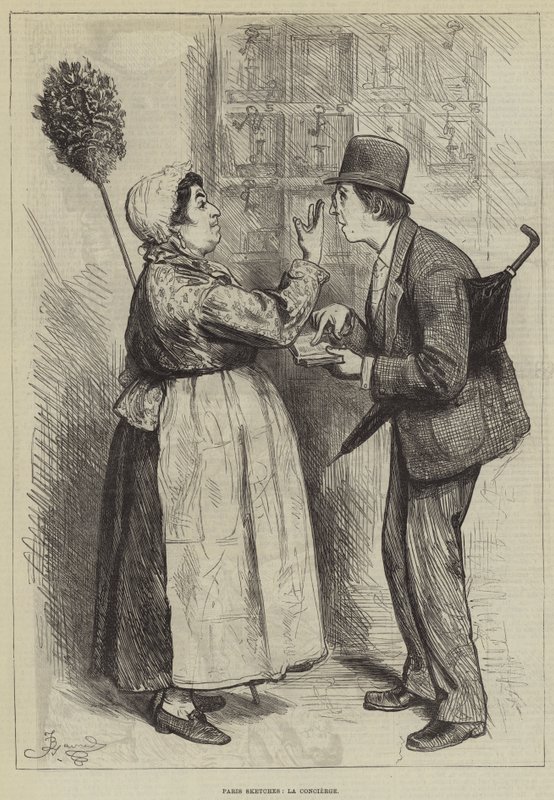 Paris Sketches, La Concierge av Frederick Barnard