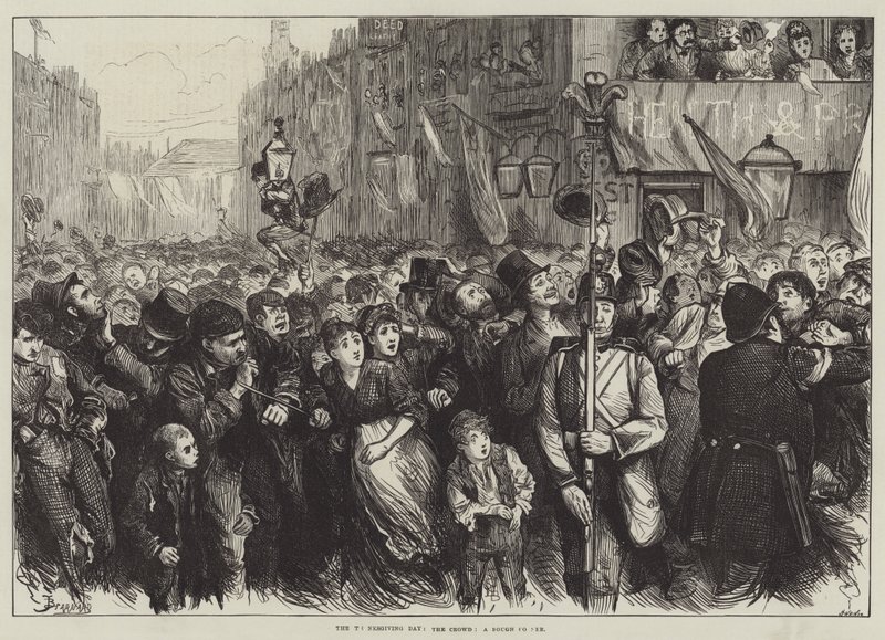 Thanksgiving Day, folkemengden, et røft hjørne av Frederick Barnard