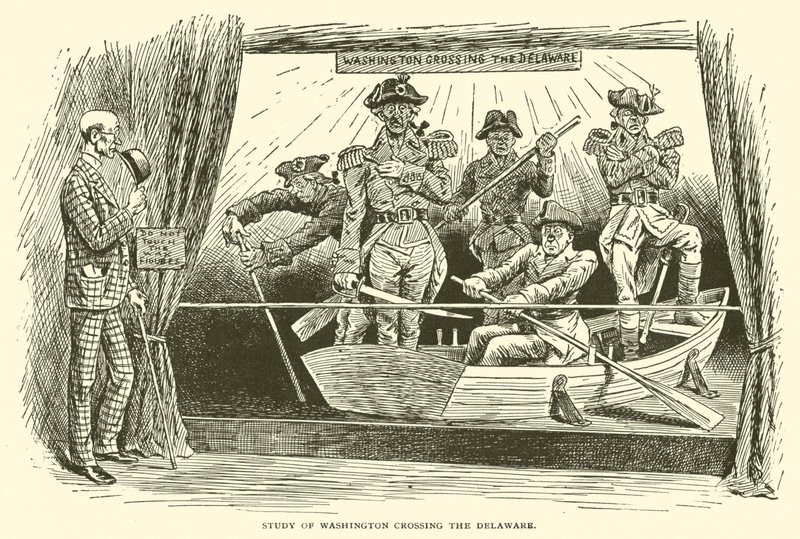 Studie av Washington som krysser Delaware av Frederick Burr Opper