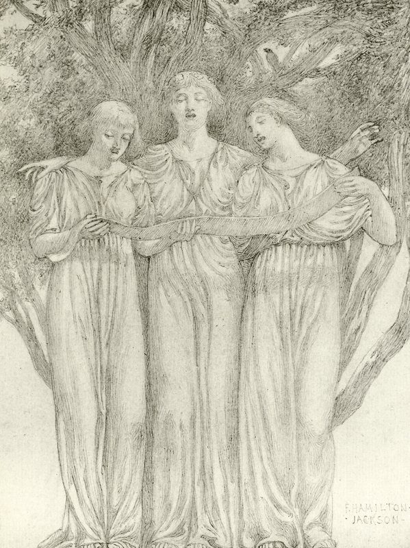 The Fairies (gravyr) av Frederick Hamilton Jackson