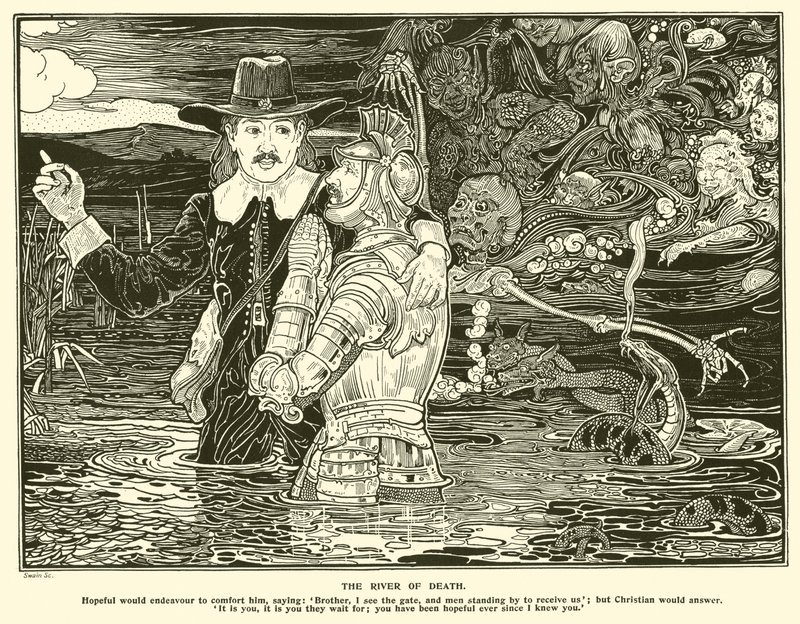 The River of Death (gravering) av Frederick Hurten Rhead