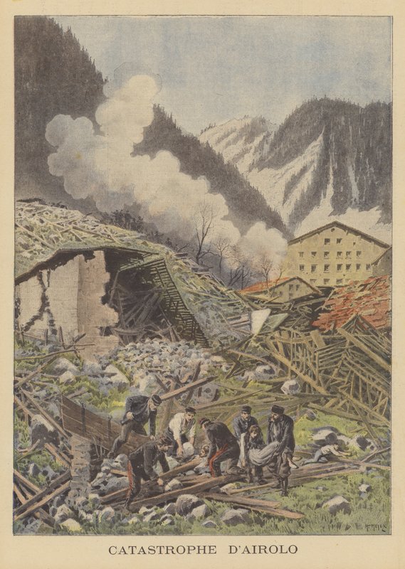 Katastrofalt skred ved Airolo, Sveits av French School