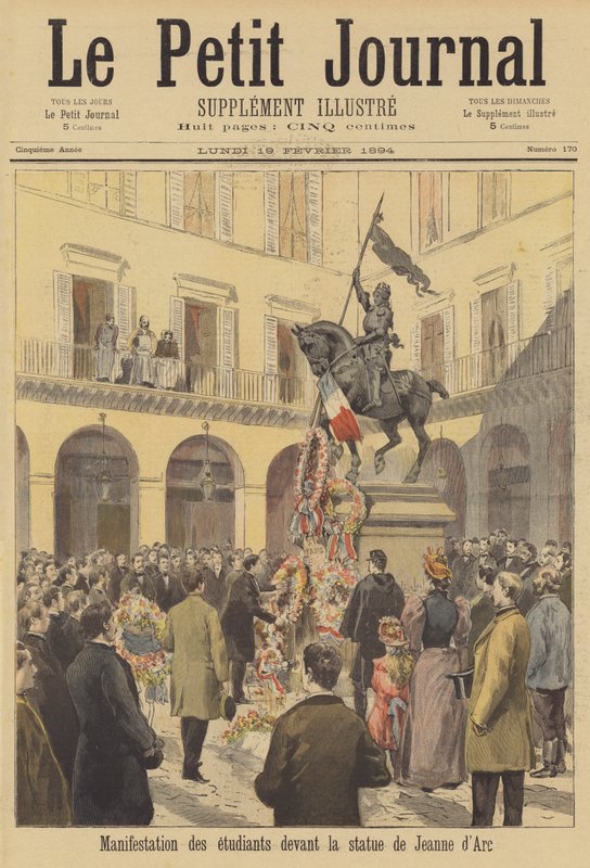 Demonstrasjon av franske katolske studenter til ære for Jeanne d'Arc av French School