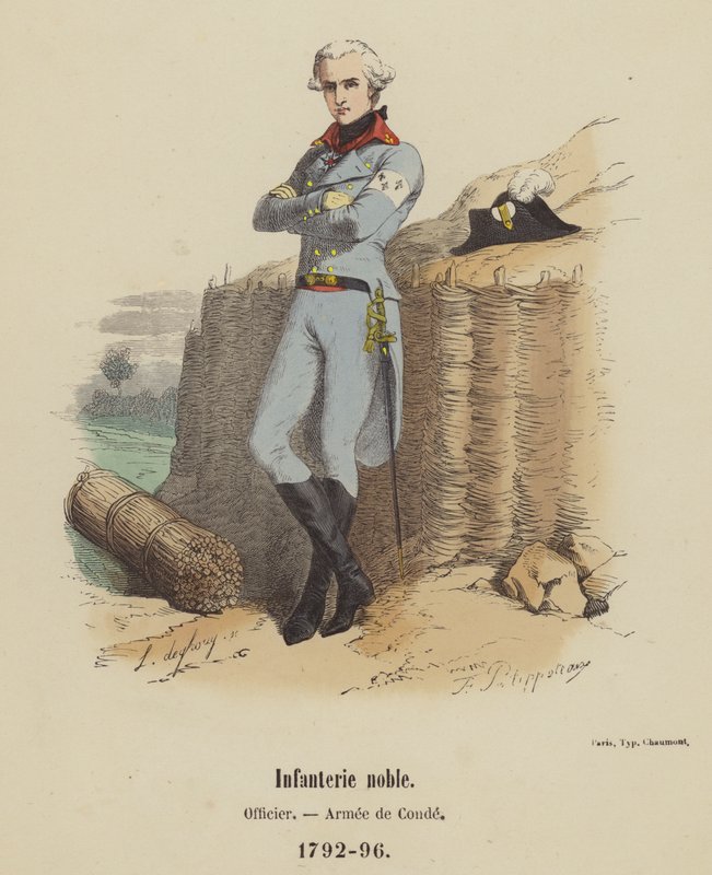 Noble infanteri, offiser, Army of Conde, 1792-96 av French School