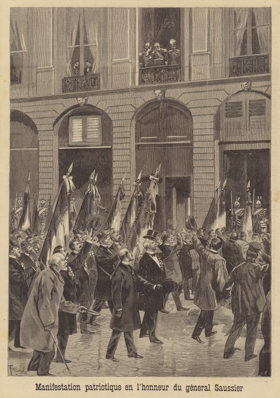 Patriotisk demonstrasjon til ære for general Saussier av French School