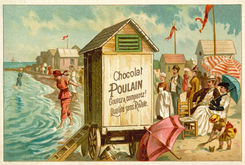 Seaside scene av French School