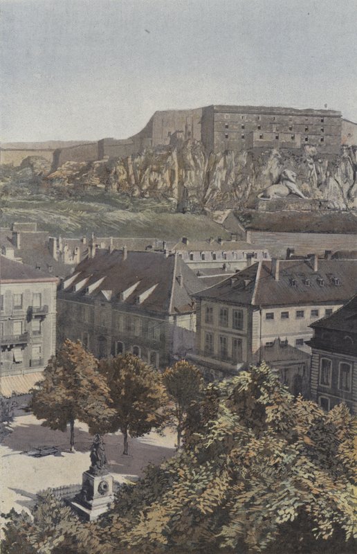 Belfort, Place dArmes og Chateau av French Photographer