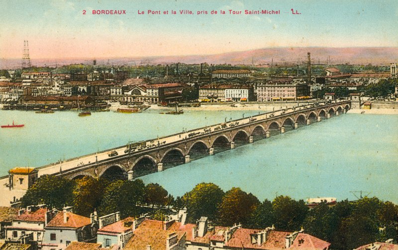 Bordeaux, broen, byen av French Photographer