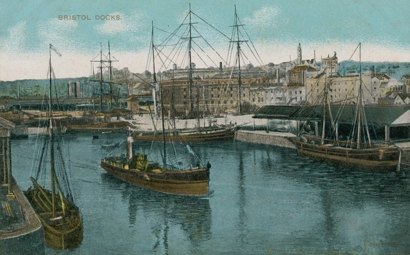Bristol Docks, England. Postkort sendt i 1913. av French Photographer