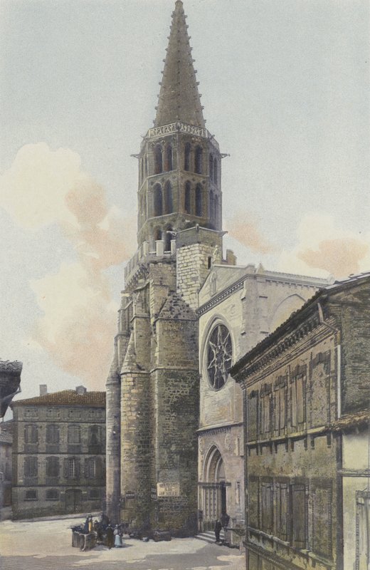 Caussade, kirke, fasade O av French Photographer