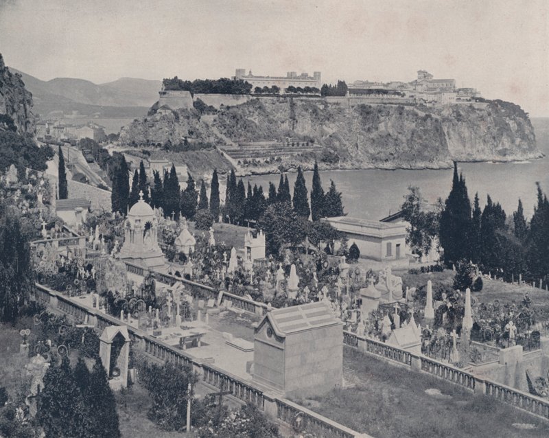Kirkegård i Monaco (s/hvitt bilde) av French Photographer