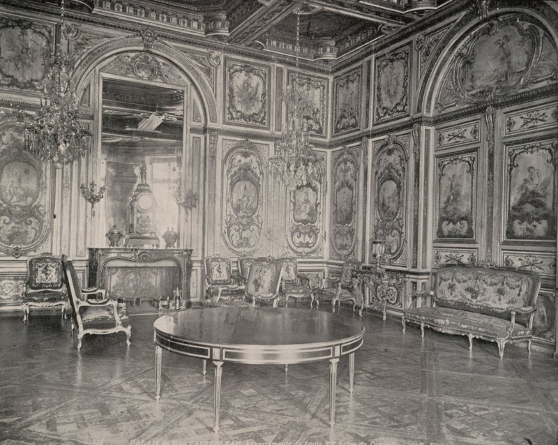 Rådgivningsrom, Palace of Fontainebleau (s/hvitt bilde) av French Photographer
