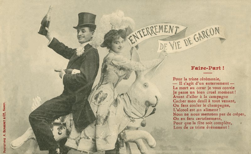 Par på karnevalstur (s/hvitt bilde) av French Photographer