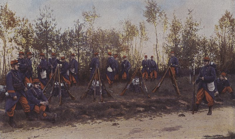 Fransk infanteri på manøvrer (fargebilde) av French Photographer