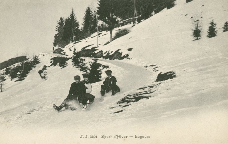 Lugers på et fjell (s/hvitt bilde) av French Photographer
