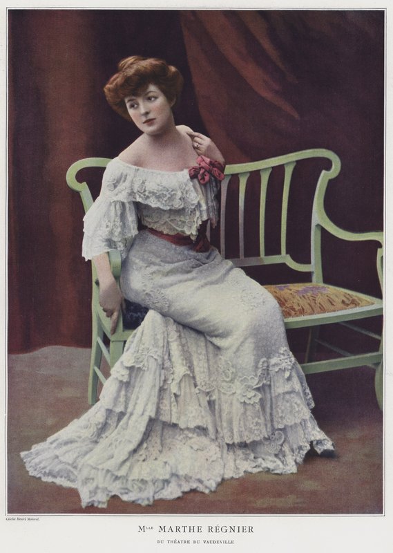 Marthe Regnier , fransk skuespillerinne (farget bilde) av French Photographer