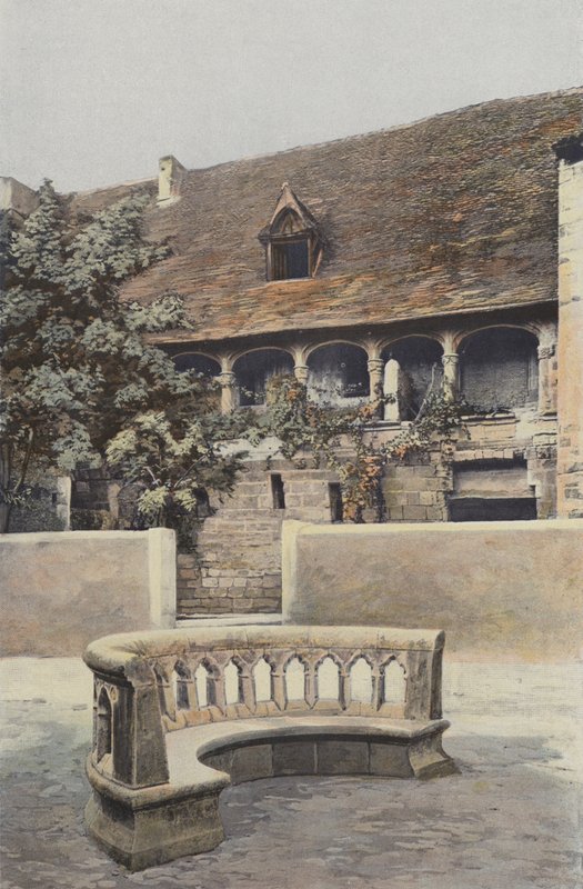 Nerac, Chateau, Fasade på gårdsplassen av French Photographer