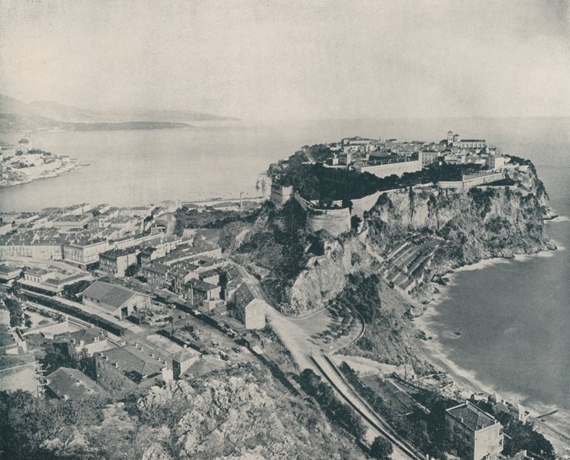 Gamlebyen i Monaco (s/hvitt bilde) av French Photographer