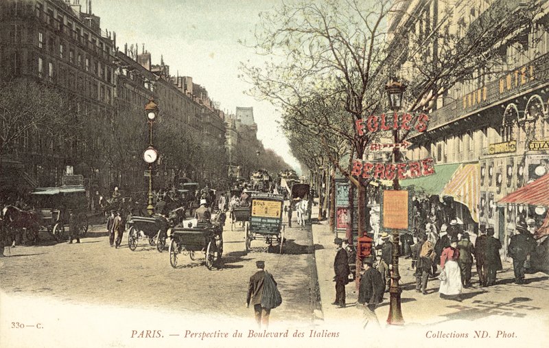 Paris, Boulevard des Italiens (fargebilde) av French Photographer