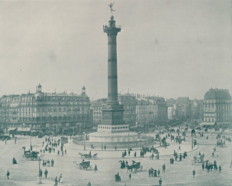 Paris: Place de la Bastille (s/hvitt bilde) av French Photographer