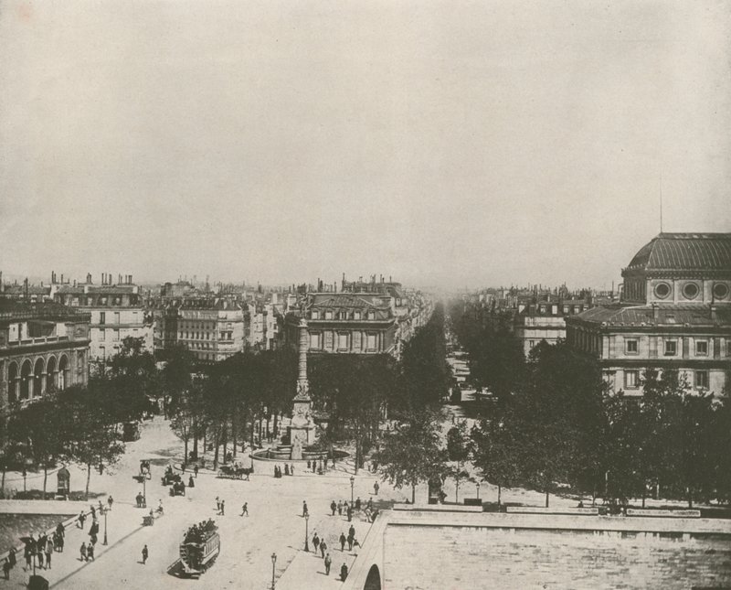 Paris: The Place du Chatelet (s/hvitt bilde) av French Photographer