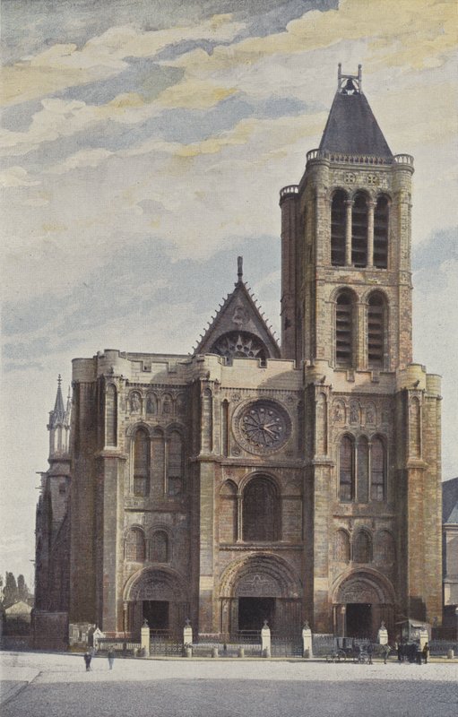 Saint-Denis, Fasade til klosterkirken av French Photographer