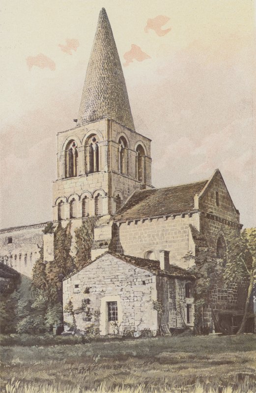 Saint-Estephe, kirke, klokketårn og apsis av French Photographer
