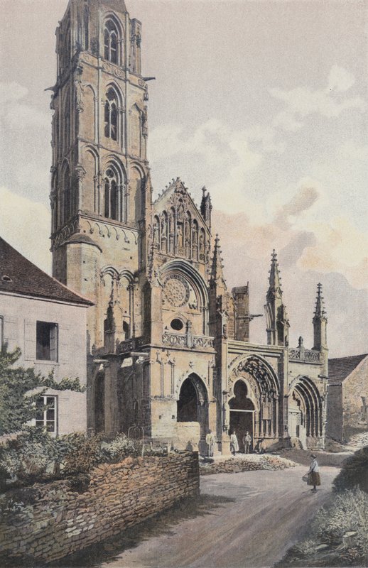 Saint-Pere-sous-Vezelay, kirke, NW-fasade (før restaurering) av French Photographer