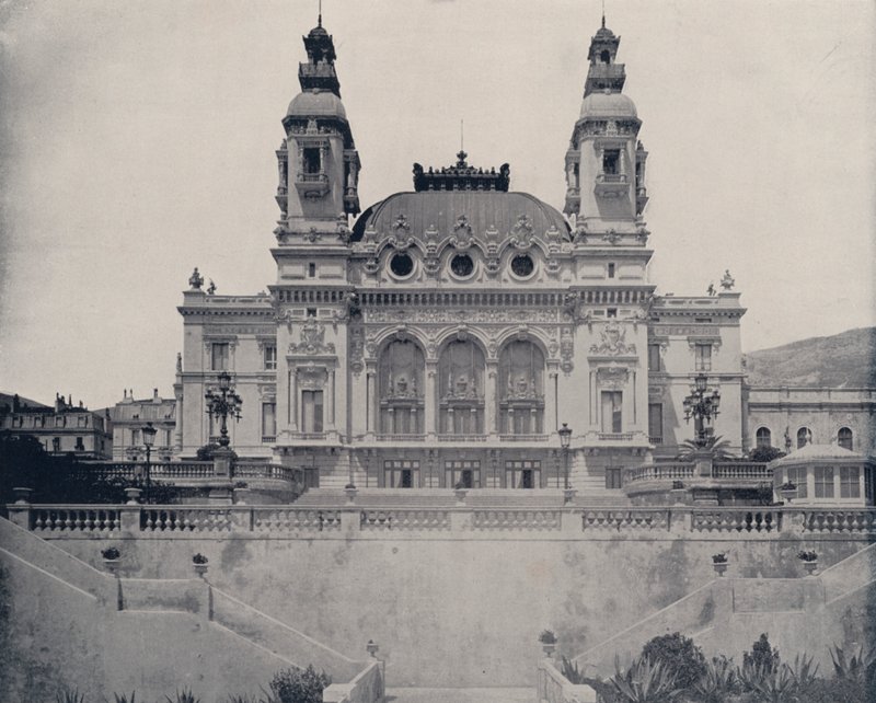 Sea Front of the Casino (s/hvitt bilde) av French Photographer