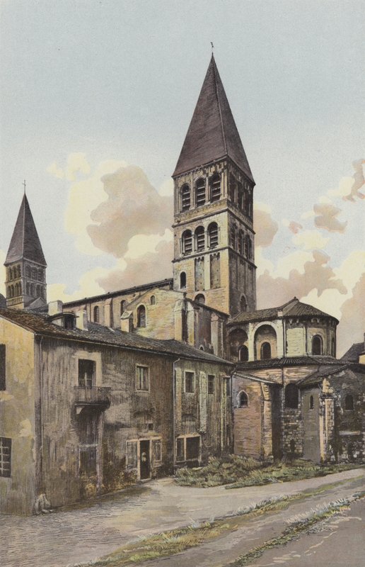 Tournus, kirke, klokketårn og apsis av French Photographer