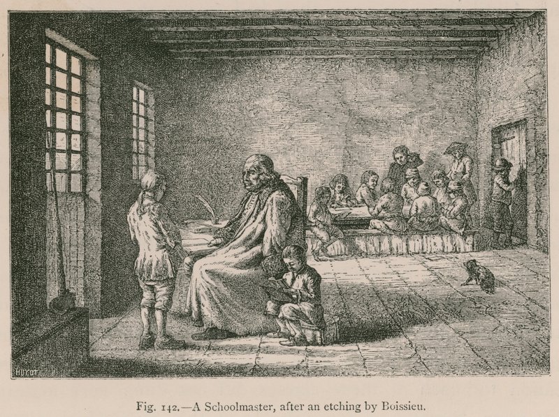 En skolemester, etter en etsning av Boissieu av French School